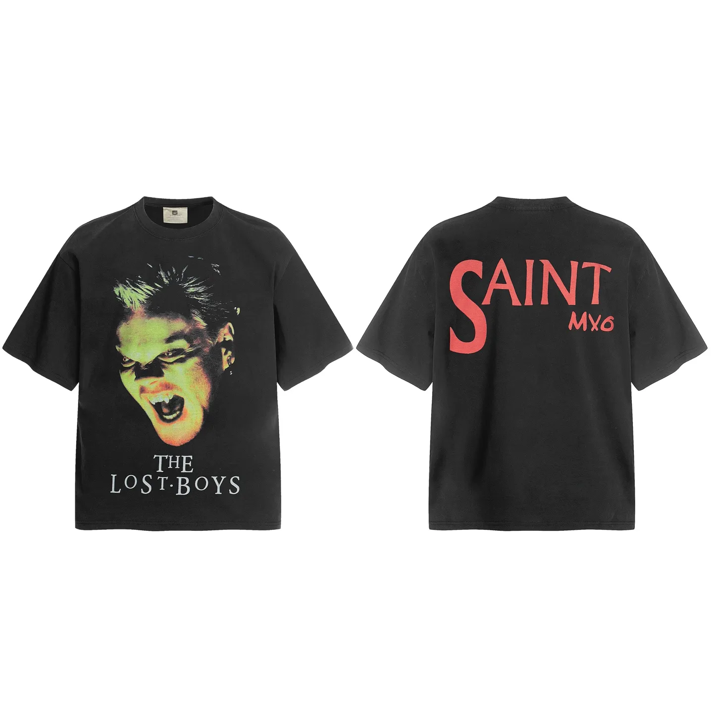 VT9246 P140💰 Saint Michael MX6 "The Lost Boys" Lost Boys co-branded little goblin digital direct-injection portrait direct-injection printing retro short-sleeved T-shirt, small neckline design, digital direct-injection printing, high street retro heavyweight Vintage short-sleeved size: S M L XL